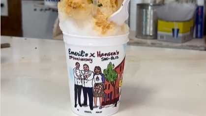 Emeril's celebrating 35 years with special Hansen's Sno