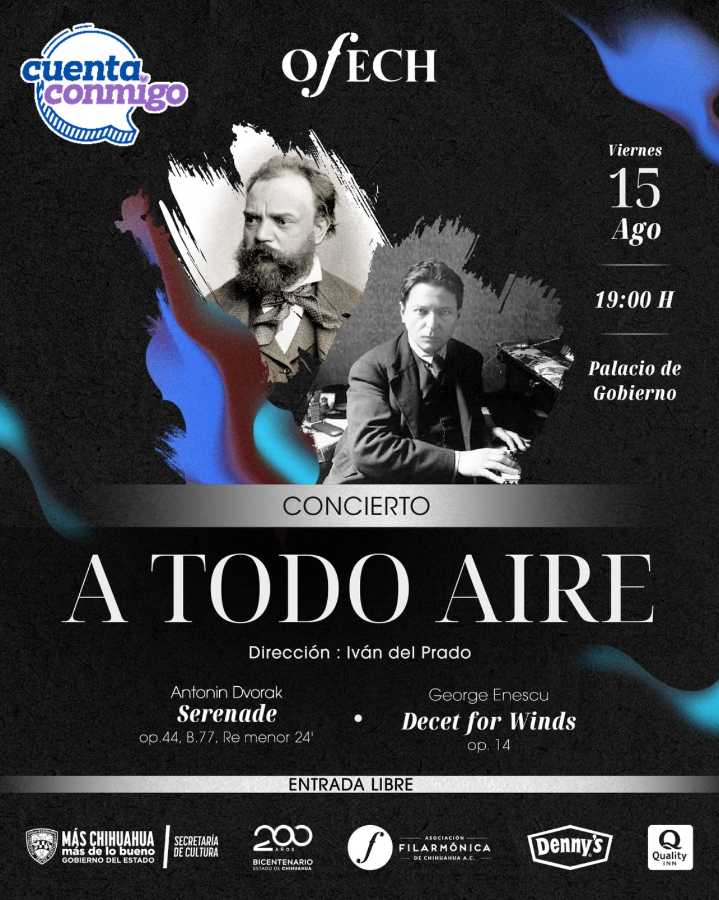 Llega temporada de conciertos de verano de la OFECH a Palacio de Gobierno