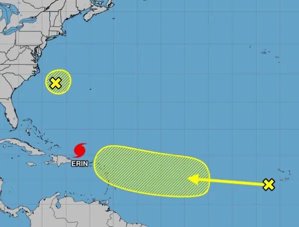 Hurricane Erin Churns In The Atlantic As NHC Monitors 2 Other Disturbances