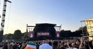 Controversial rap trio Kneecap lead huge 25,000 crowd in chants of 'free Palestine' in Wythenshawe Park and slam Israel's 'genocide'