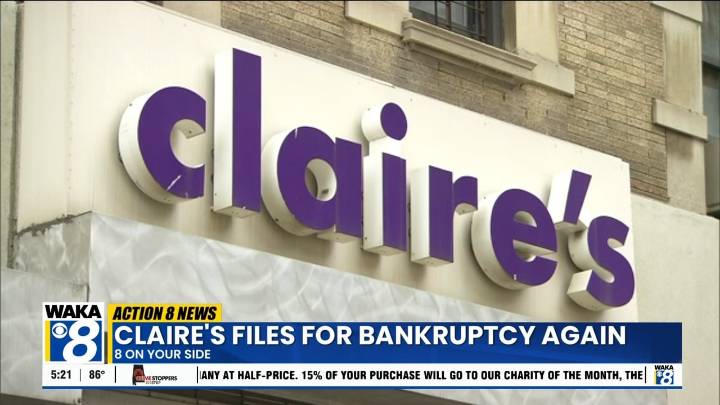 8 ON YOUR SIDE: Claire's files for bankruptcy for a second time