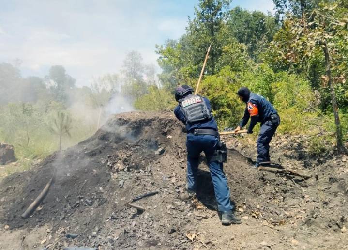 SSP Puebla destruye cinco hornos clandestinos para proteger bosques