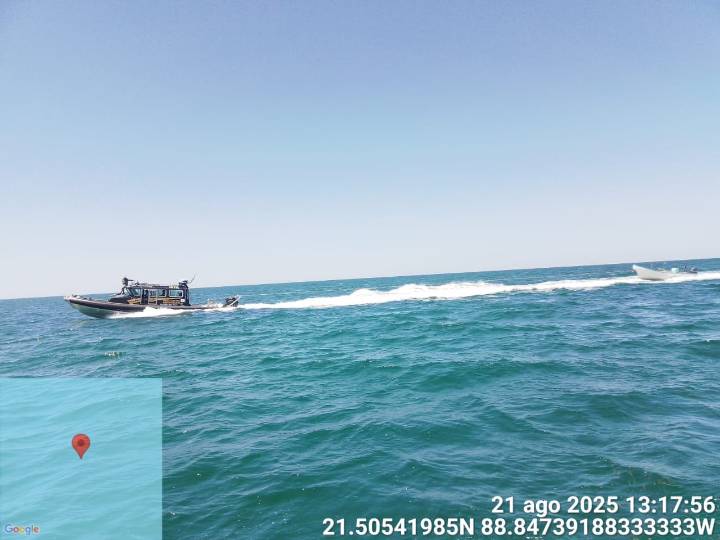 Detienen a pescador furtivo en operativo de vigilancia marítima en las costas de Dzilam de Bravo