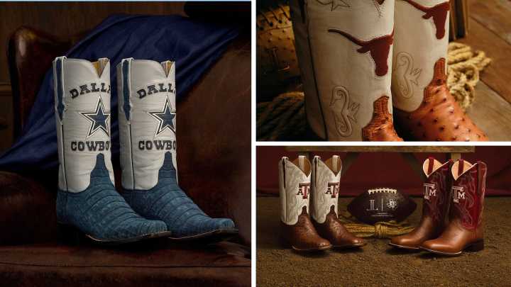Shop Lucchese boots for the Longhorns, Aggies and Dallas Cowboys