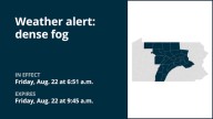 Weather alert for dense fog in part of Pennsylvania Friday morning