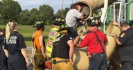 40‑year‑old man rescued after getting stuck in Connecticut playground slide