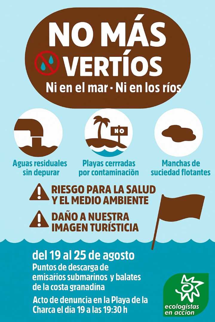 Ecologistas en Acción lanza campaña contra los vertidos en mares y ríos de la costa de Granada