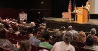 Tensions rise in Hoyle’s town hall as attendees urge her to more strongly condemn the war in Gaza