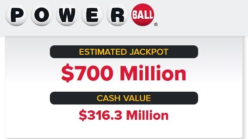 Powerball jackpot up to $700 million for Saturday, Aug. 23 drawing
