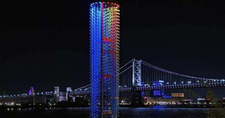 New sculpture in Northern Liberties called River Soundings glows on Delaware River waterfront
