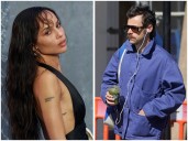 Zoe Kravitz, Harry Styles spotted holding hands, kissing in Europe