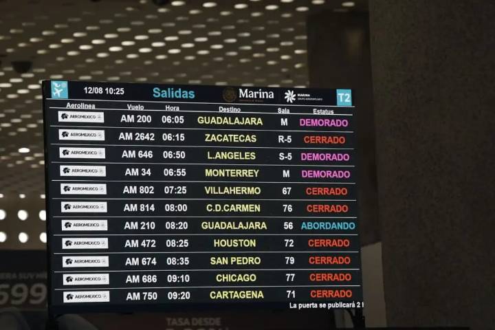 Suman 19 mil 500 pasajeros afectados por vuelos cancelados en AICM