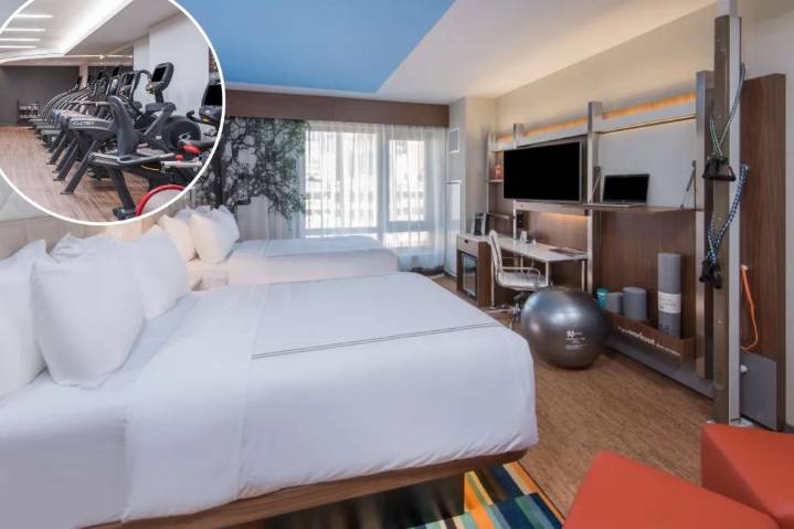 Fitness-focused hotel chain has workout equipment in every room