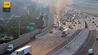 I-294 traffic: Semi-trailer fire temporarily closes Tri-State Tollway lanes at La Grange Road, near Western Springs, Illinois