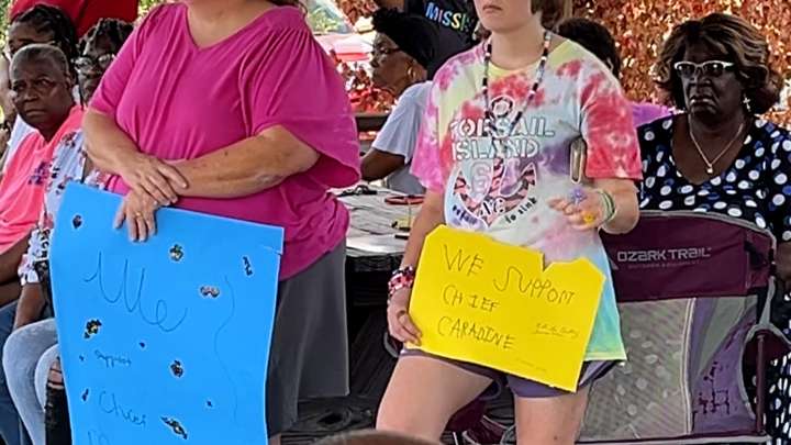 Residents came together to show support for Ackerman Chief of Police