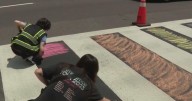 Protesters repaint Pride crosswalk honoring Pulse Nightclub shooting victims