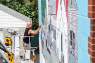 Mural of Butler’s South Side past decorates Italian Fraternal Society building