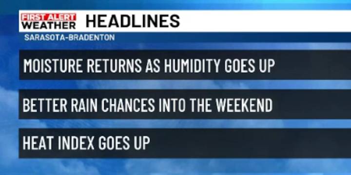 Typical summer weather pattern returns for a few days