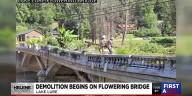 Demolition begins on Lake Lure Flowering Bridge