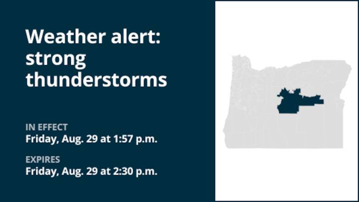 Marble-sized hail foreseen with thunderstorms to hit Ochoco-John Day Highlands Friday – gusts up to 40 mph