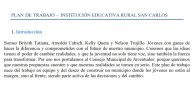 Plan de Trabajo – Institución Educativa Rural San Carlos en San Miguel