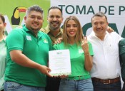 RUTH GONZÁLEZ TOMA PROTESTA A COMITÉS MUNICIPALES DEL PVEM EN MOCTEZUMA Y AHUALULCO