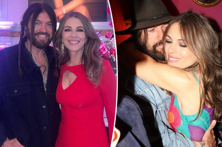 Elizabeth Hurley shares never-before-seen photos with 'Squirrel Man' Billy Ray Cyrus on his 64th birthday