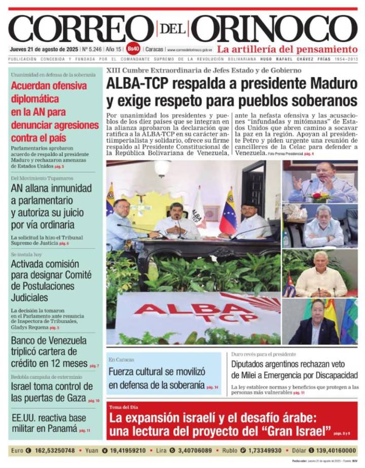 Edición Impresa Correo del Orinoco N° 5.246