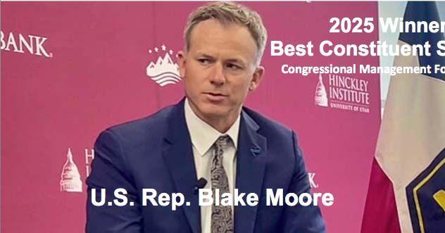 Rep Blake Moore, staff earn top honors for Constituent Service from Congressional Management Foundation