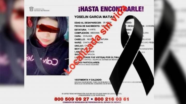 Hallan sin vida a Yoselin García Matías en Jiquipilco