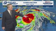 Hurricane Erin rapidly strengthens to category 2, eye formation observed