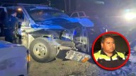 Policía reportado grave tras ser atropellado por tráiler; es padre de tres pequeños niños