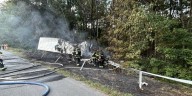 Driver injured in fiery crash on I
