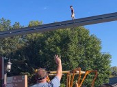 Lost boy wandering elevated monorail line saved by another parkgoer