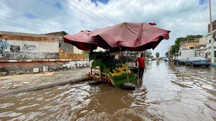 Heavy rain floods streets in Yemen’s Sanaa and Aden