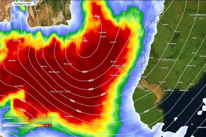 Tormenta de Santa Rosa, ciclogénesis y baja de temperatura: en qué zonas llovería más