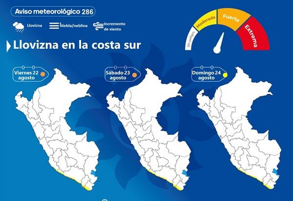 ¡ATENTOS! COSTA PERUANA REGISTRARÁ NUEVAMENTE LLOVIZNAS Y MAYOR SENSACIÓN DE FRÍO