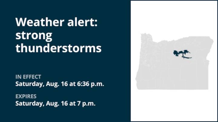 Thunderstorms with marble-sized hail in John Day Basin Saturday