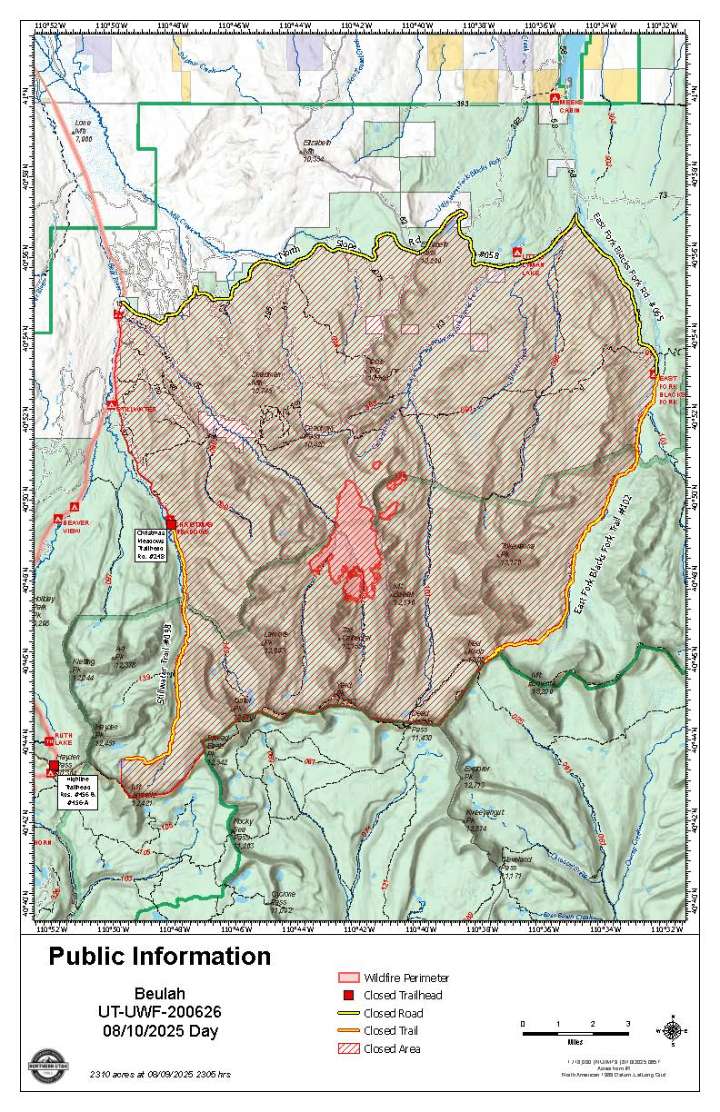 Beulah Fire grows to 2,310 acres in High Uintas Wilderness