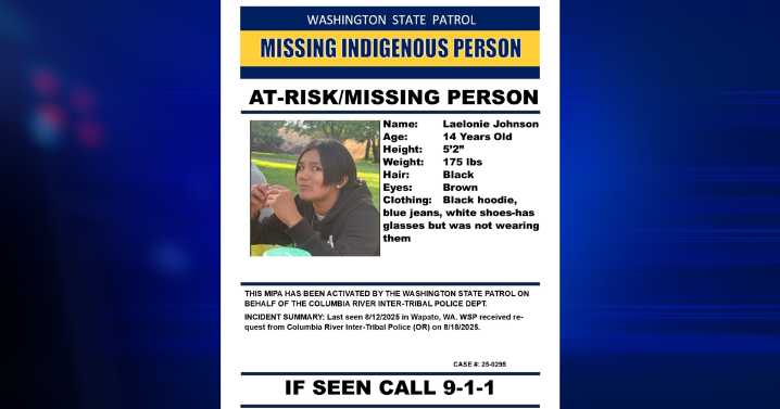 Missing at-risk Indigenous person alert issued in Yakima County