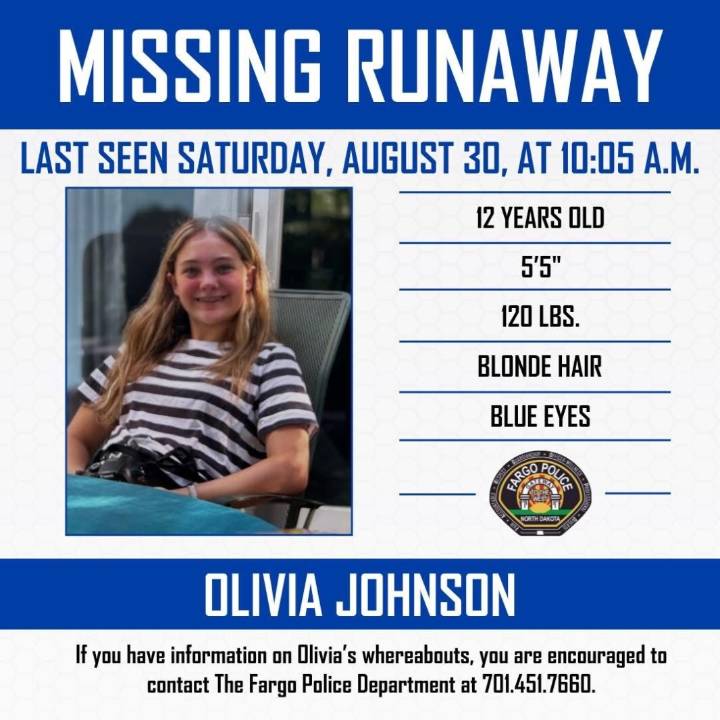 Fargo police looking for missing 12