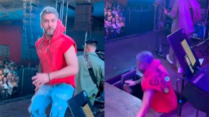 Video: el cantante de Dale Q’ Va cayó del escenario durante un show y terminó internado