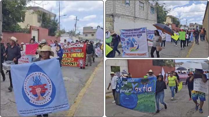 En caravana, 300 habitantes exigen a edil de Xoxtla desconocer acuerdos con Agua de Puebla para explotar pozo 4