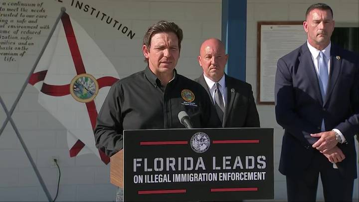 Governor DeSantis announces 'Deportation Depot' immigration detention facility at north Florida prison
