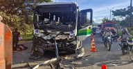 Accidente entre bus y camión de basuras en Girardota dejó 20 heridos