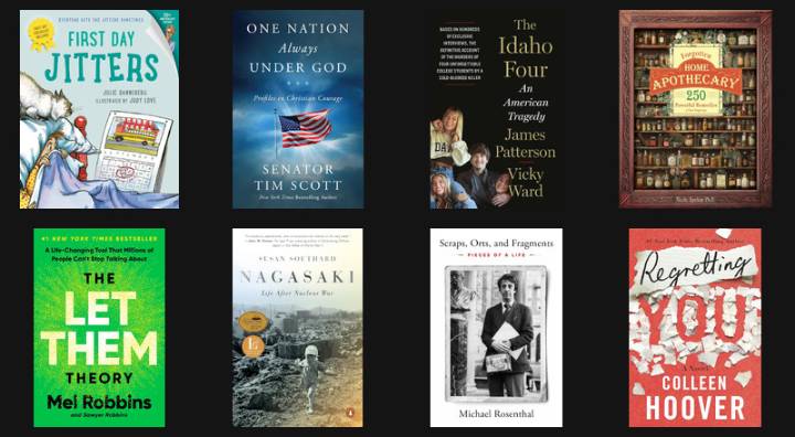 Bestselling books lists: Fiction, nonfiction, children's