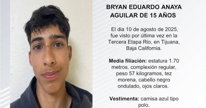 Se busca a Bryan Eduardo Anaya Aguilar de 15 años