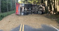 Two hospitalized following overturned dump truck on Broadwater Road: VSP