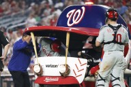 Phillies closer Jhoan Duran takes comebacker off his right ankle. Team says X
