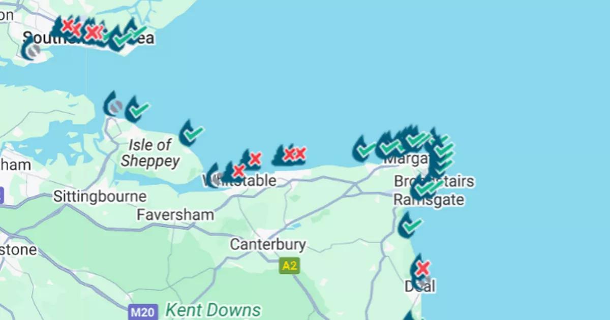 Sewage warnings at 10 Kent beaches after heavy rain across the county